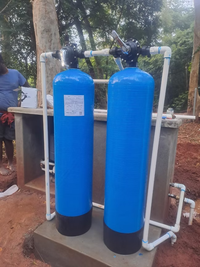 Water treatment system installed on-site with customer