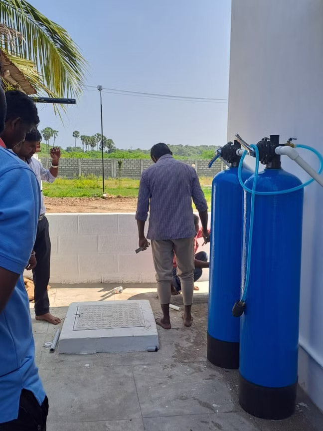 Water treatment system installed at a customer site